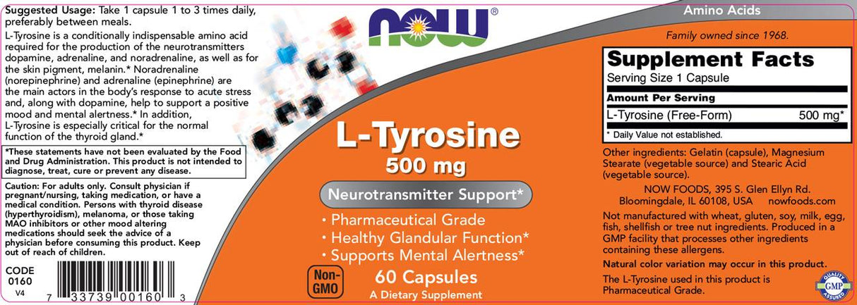 L-Tyrosine 500 mg - 60 capsules