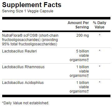 L. Reuteri Plus avec L. rhamnosus, L. acidophilus et Fos 30 capsules