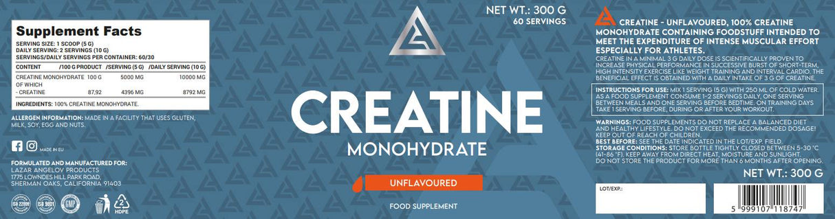 La Créatine Monohydrate Powder - 300 grammes