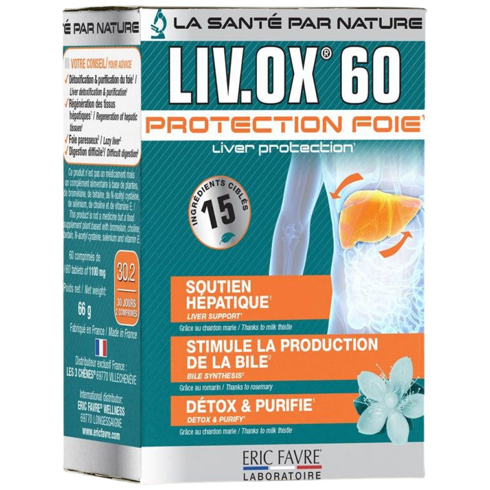 LIV.OX® 60 | Formule détoxifiante et protectrice du foie 60 comprimés