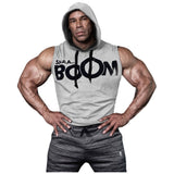 Sweat-shirt pour hommes sans manches/lm à capuche sans manches Shaa Boom - Gray