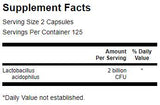 Lactobacillus acidophilus 2 milliards de capsules CFU 250 CFU