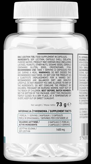 Capsules de lécithine 700 mg 90