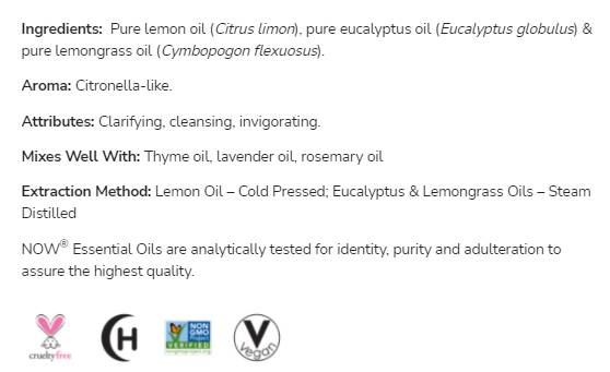 Mélange d'huile de citron et d'eucalyptus - 30 ml