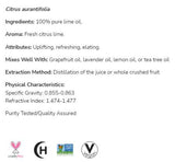 Huile de citron vert | 100% pur agruus auranfolia - 30 ml