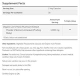 Mane de Lion 500 mg | Fabriqué avec des champignons de crinière de lion biologique - 60 capsules