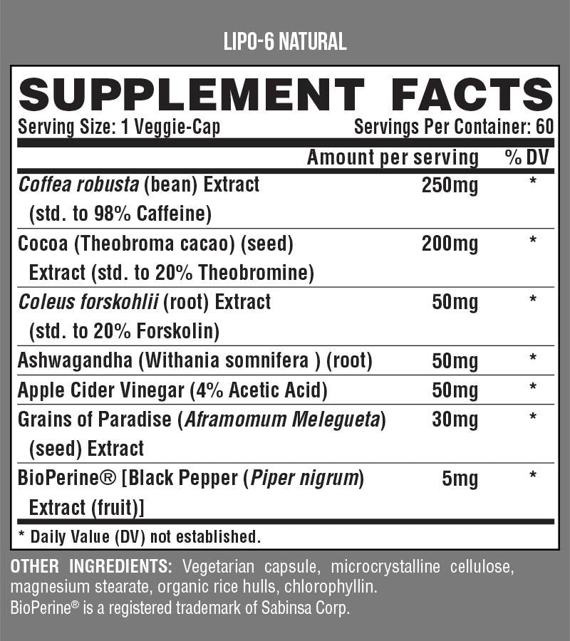 Lipo 6 Natural/Plant à base de capsules 60