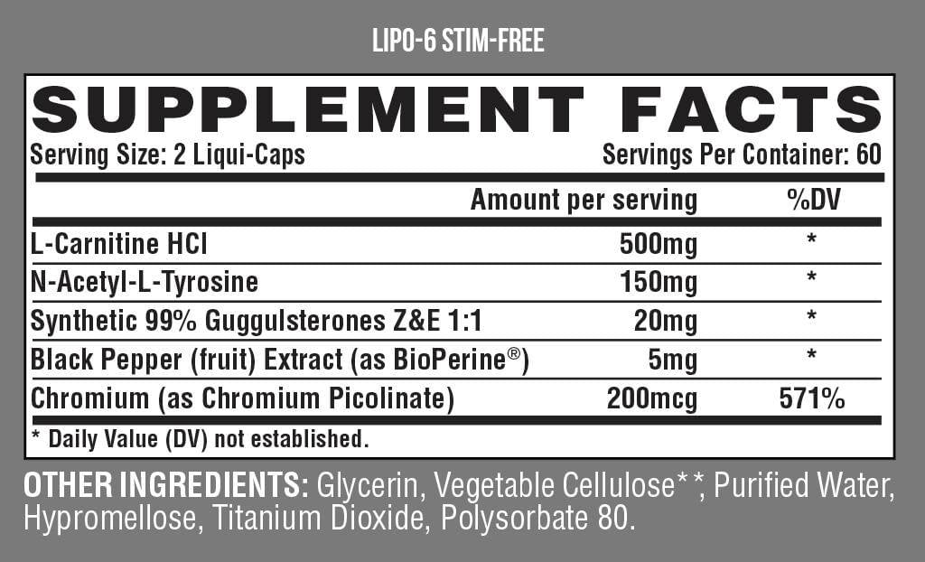 Lipo-6 stim stim 120 capsules