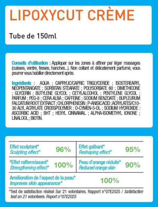 Lipoxycut | Crème anti-cellulite éculs et brûlée - 150 ml