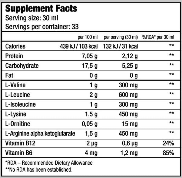 Liquide BCAA 1000 ml.