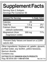 Calcium liquide et magnésium - 100 capsules de gel