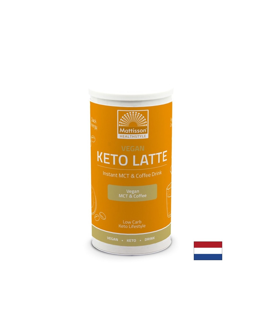 Latte cétogène végétalien - Boisson instantanée au café et aux huiles MCT, saveur amande, 200 g <tc>Mattisson Healthstyle</tc>