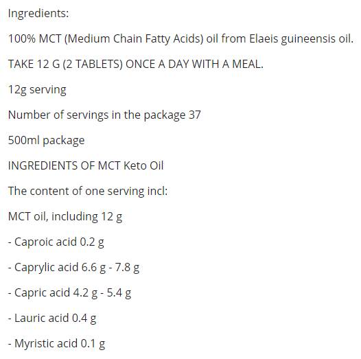 Huile MCT Keto - 500 ml