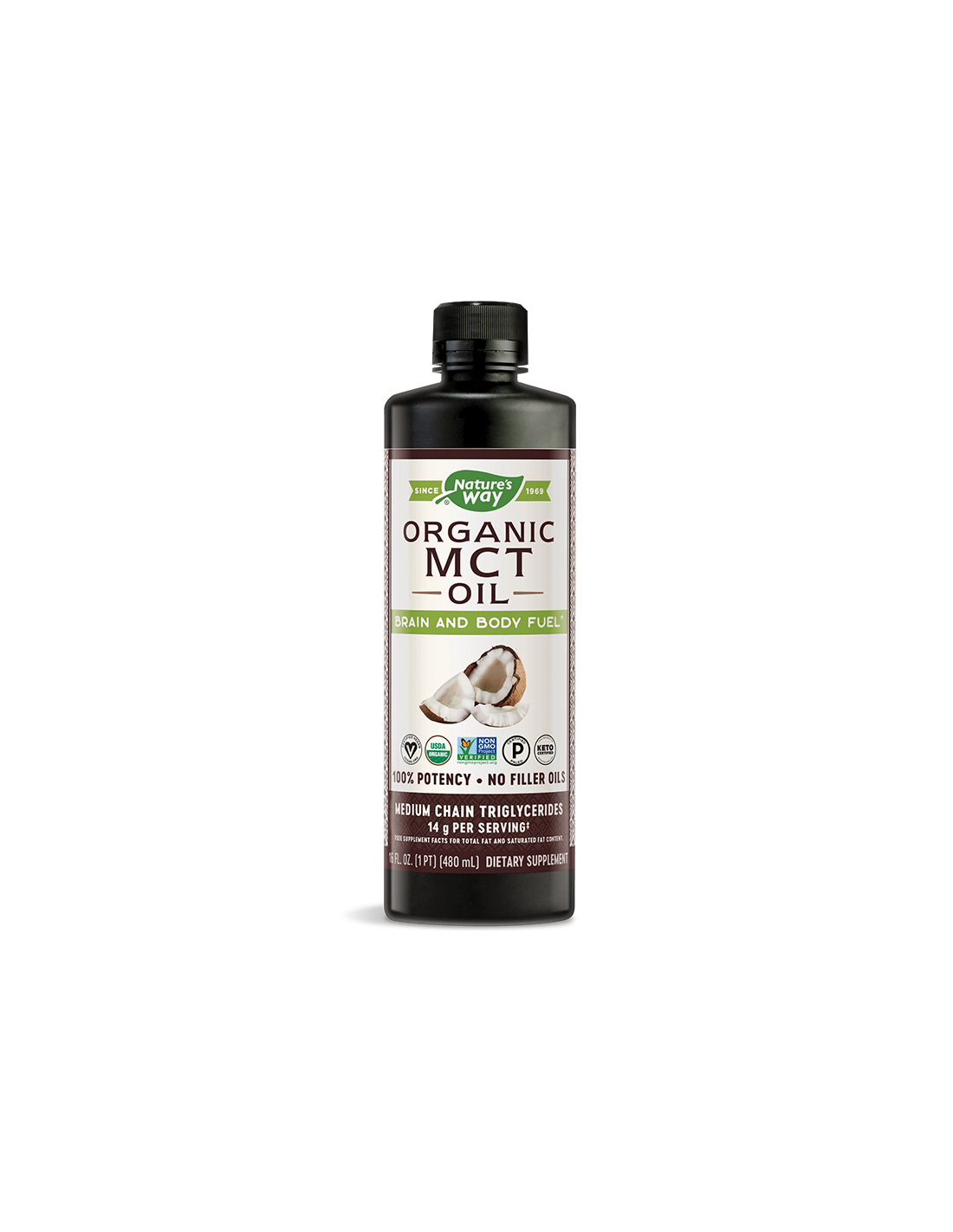Huile MCT 100% biologique - 480 ml
