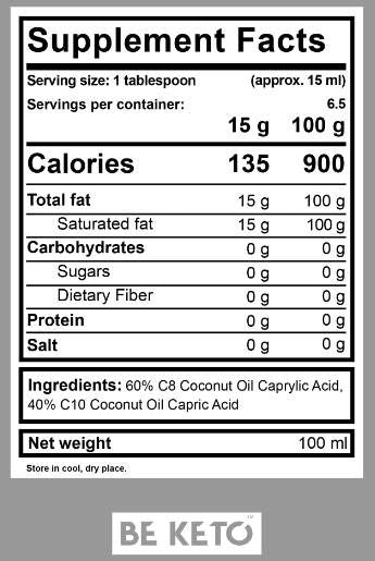 Liquide d'huile MCT C8 + C10 - 500 ml