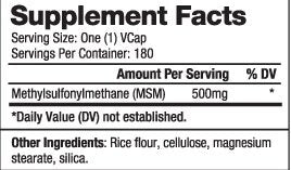 Caps MSM 500 mg/180
