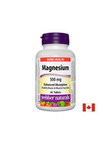 Magnésium 500 mg x 60 comprimés à absorption optimale <tc>Webber Naturals</tc>