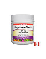 Citrate de magnésium - Citrate de magnésium hautement absorbable 300 mg, 200 g, poudre au goût de baies <tc>Webber Naturals</tc>