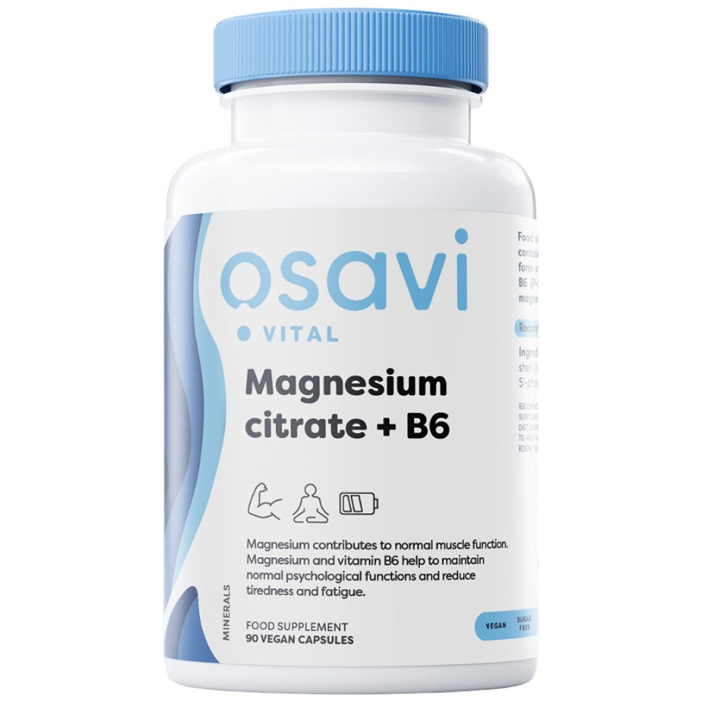 Citrate de magnésium 375 mg + B6 | P-5-P - 90 capsules