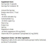Citrate de magnésium 375 mg + B6 | P-5-P - 90 capsules