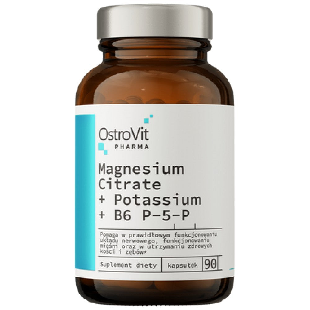 Magnésium Citrate + Potassium + B6 P-5-P 90 Capsules