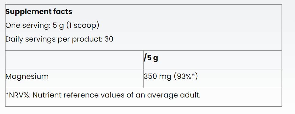 Poudre de citrate de magnésium - 150 grammes