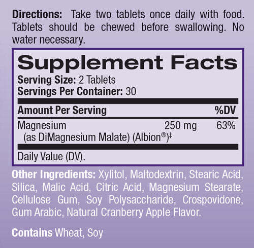 Magnésium High Absorption/60 Tabs de mâcher.