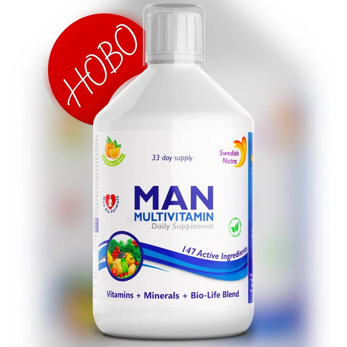 Homme multivitamines pour hommes atteints de collagène 1497 mg - 147 ingrédients actifs/500 ml /