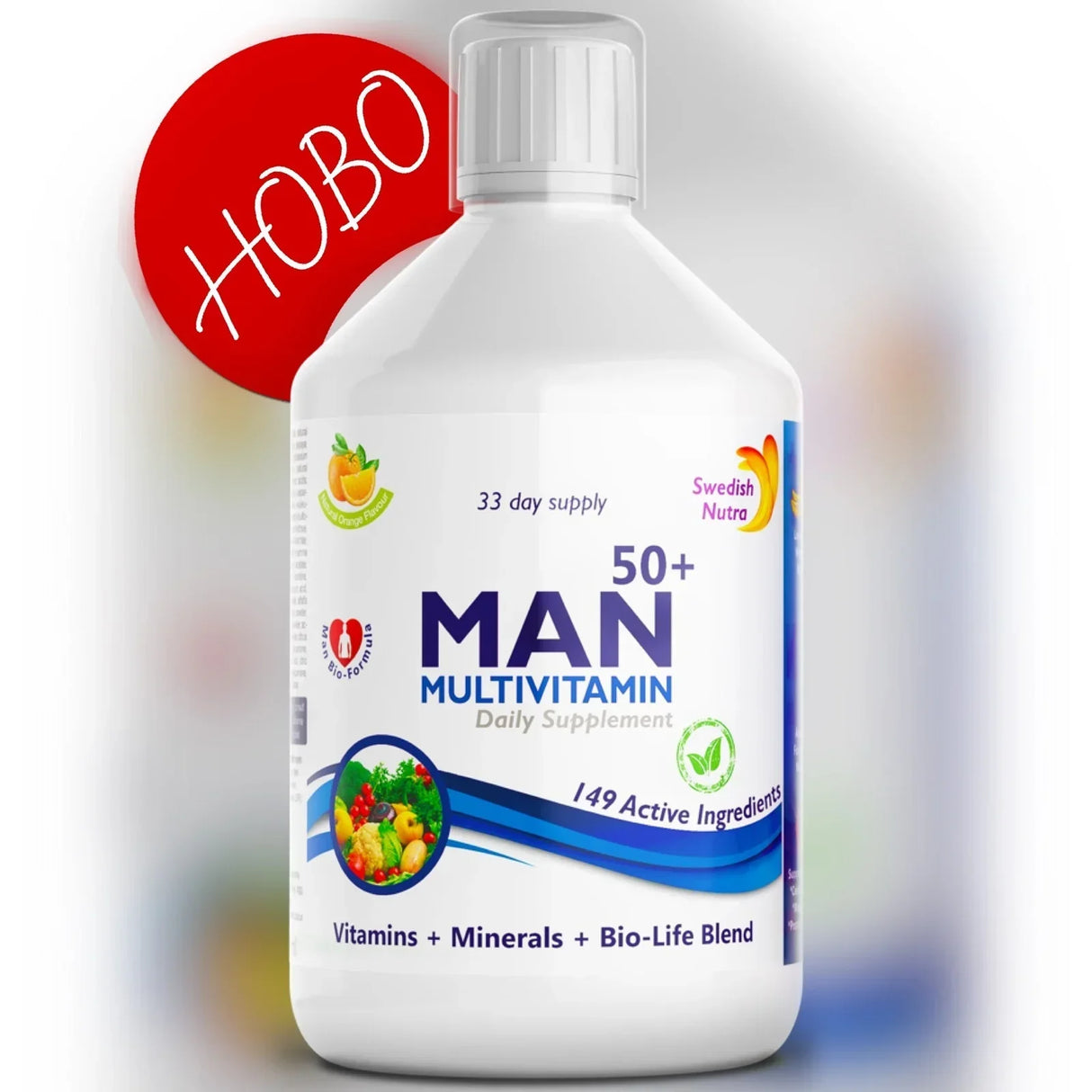 MAN 50+ multivitamines pour hommes atteints de collagène 1497 mg - 149 ingrédients actifs/500 ml /