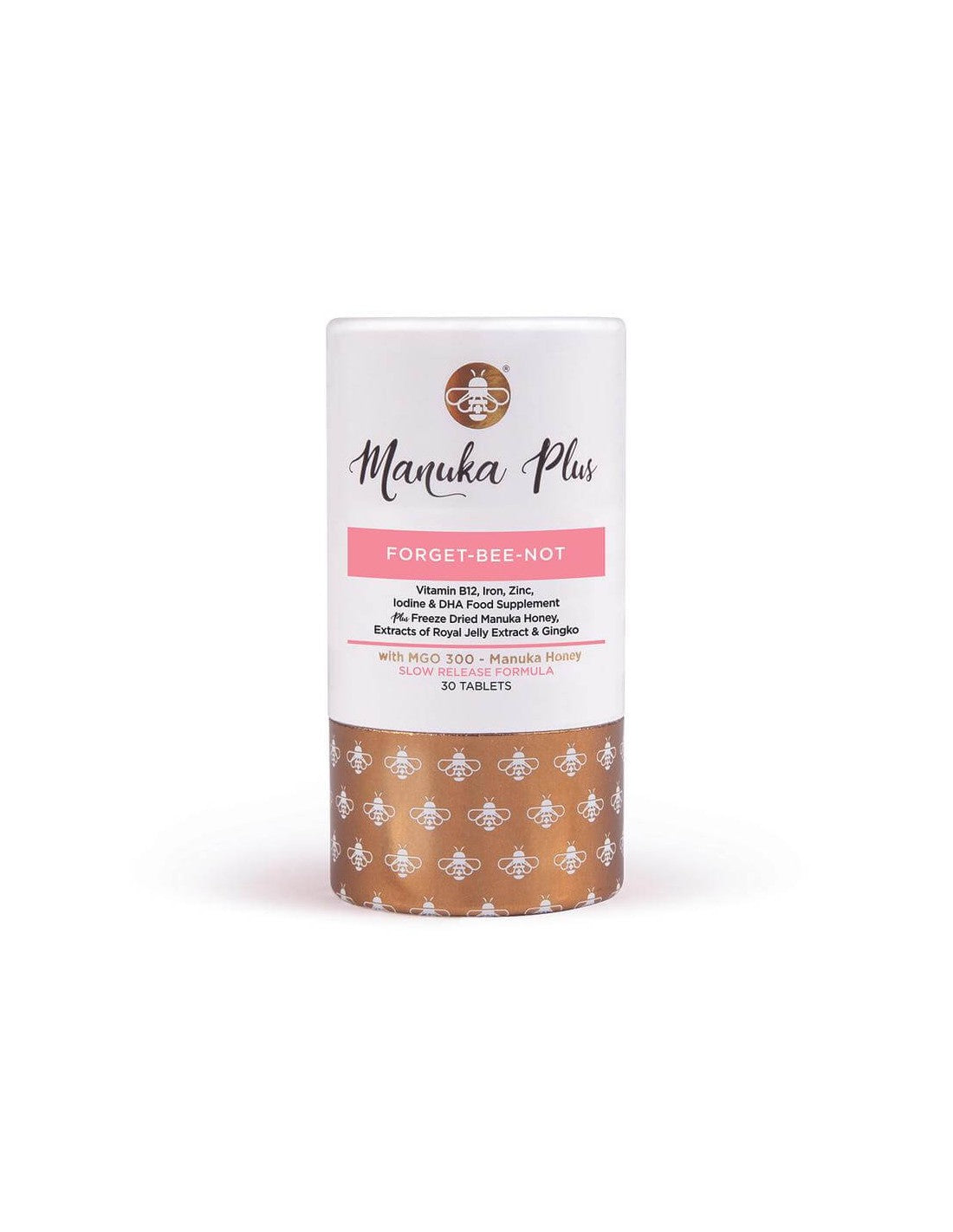 Formule à mémoire de mémoire MANUKA plus® Forget-Bee-Not/Strong avec Honey Manuka, MGO 300, 30 comprimés