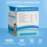Collagène de poisson Beauté marine 10000 mg avec de l'acide hyaluronique 100 mg/20 x 25 ml /