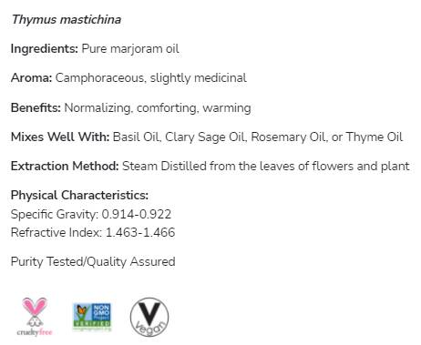 Huile Marjoram | 100% pur thymus mastichina - 30 ml