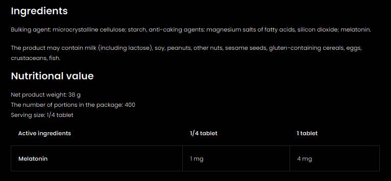 Mélatonine 4k | Continuez à dormir 4 mg 100 comprimés