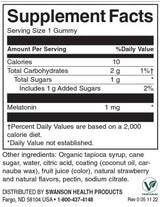 Gummies à faible dose de mélatonine 1 mg | Fraise - 60 comprimés à croquer