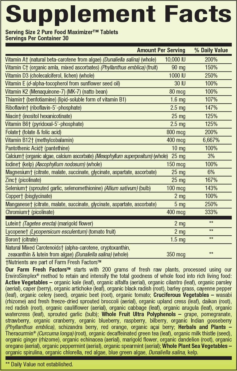 Multivitamine et minéraux masculins non-OGM 60 comprimés