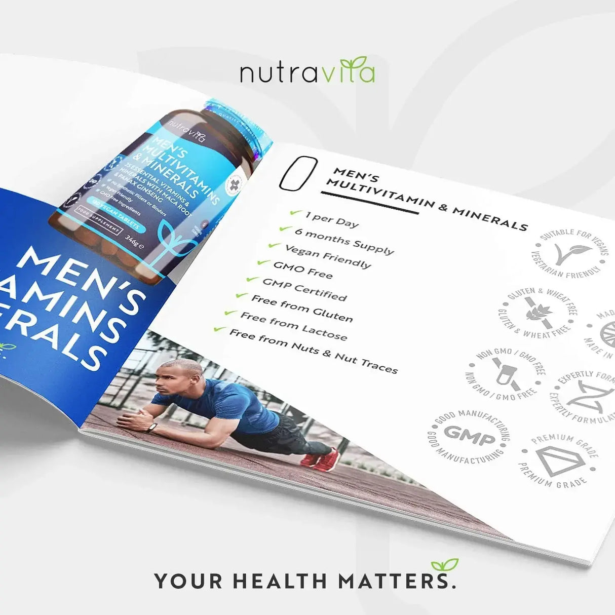 Multivitamines et minéraux masculins 180 comprimés végétaliens