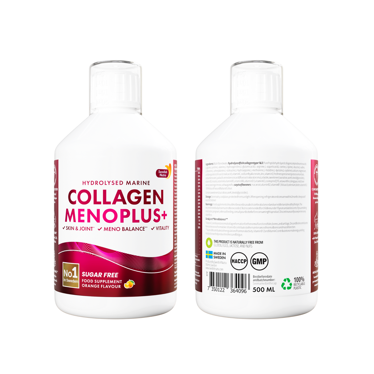 Menoplus + Collagène de poisson 10 000 mg pour les femmes 40+ | 500 ml