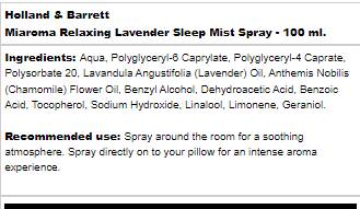 Miaroma relaxant lavande | Sleep Mist Spray - 100 ml