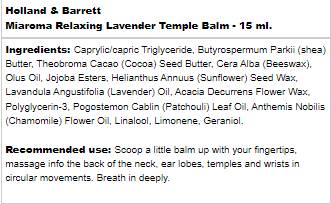 Miaroma relaxant lavande | Baume du temple - 15 ml