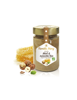 Miel de couleur organique avec noisettes - Miele et Noisette Bio, 240 g