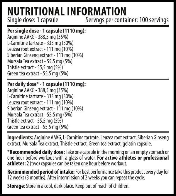 Pack de force militaire - 100 capsules