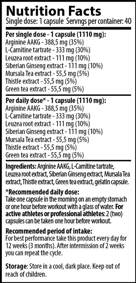 Pack de force militaire - 40 capsules