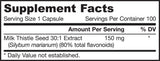 Milk Thistle 150 mg | Extrait normalisé 30: 1 - 200 capsules