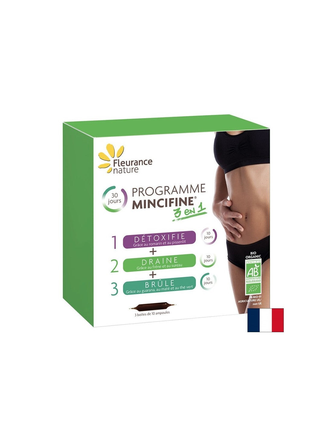 Mincifine 3 en 1 Programme de perte de poids, bio, 30 ampoules à boire