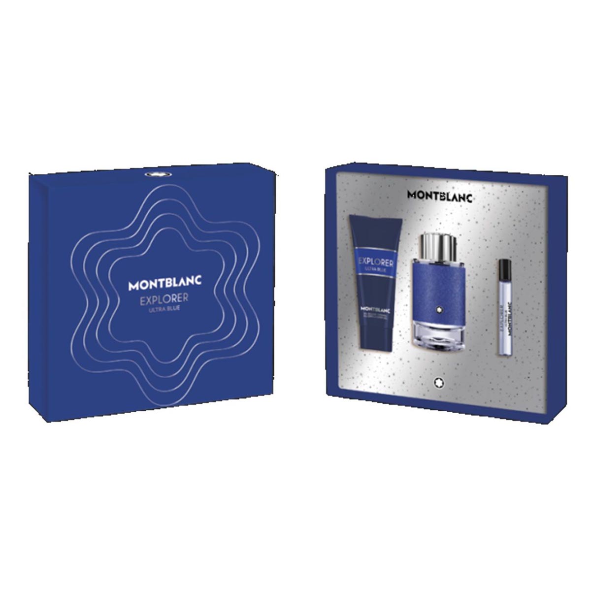 <tc>MONTBLANC</tc> Explorer Blue Eau De Parfum Pour Homme 100ml Spray Balsamo Après Rasage 150ml Miniatura 4 5ml