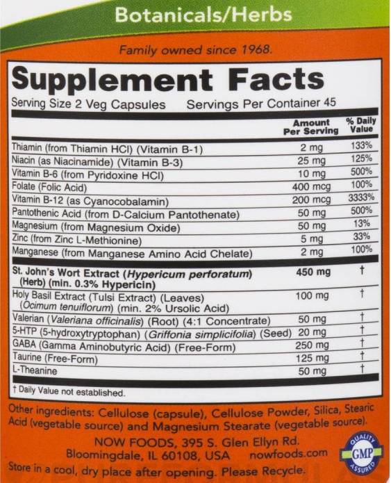 Support d'humeur avec le moût de St. John's - 90 capsules