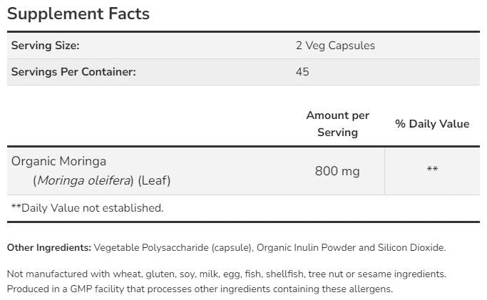 Moringa Leaf 400 mg - 90 capsules