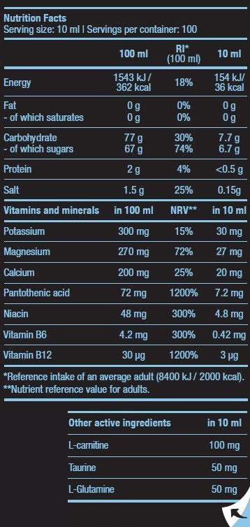 Boisson hypotonique multi-hypotonique 1000 ml.