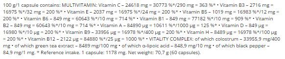 Caps comprimés multivitamines - 60 capsules