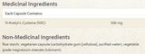 N-acétyl L-cystéine 500 mg 90 capsules